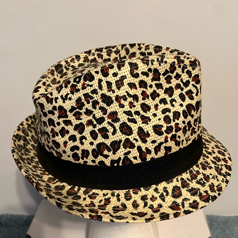 Scala Leopard Print Fedora Hat
